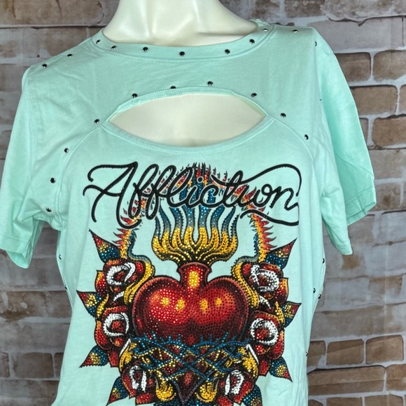 Affliction Black Label Women’s Short Sleeve Graphic Scoop Tee-Multiple Sizes-NWT - Picture 3 of 10